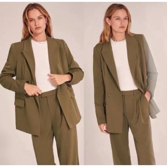 Favorite Daughter Jackets & Blazers - Favorite Daughter The Suits You Olive Khaki Double Breasted Blazer Jacket Size M